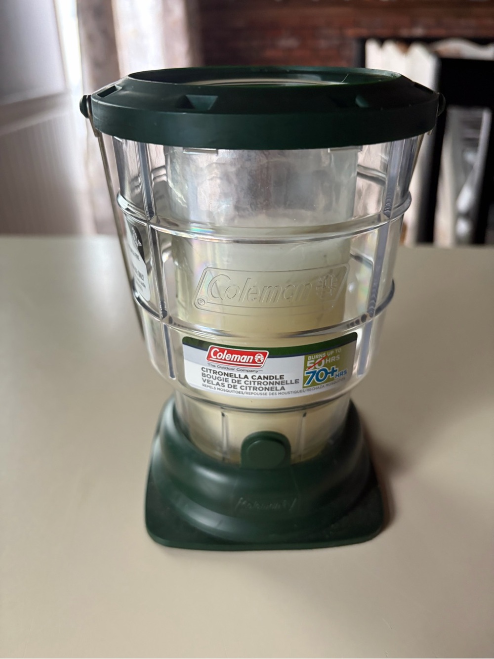 Coleman Green Citronella Candle Lantern with Clear Housing